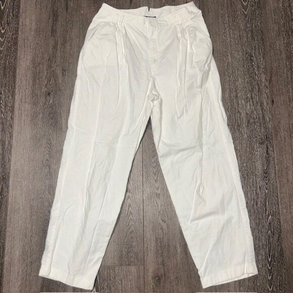 Liz Claiborne Sport 14 Petite White Pants Classic Fit Women’s Pleated - Picture 1 of 5